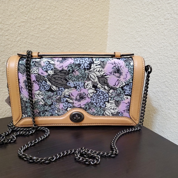 Coach Riley Chain Clutch With Heritage Floral Print - Picture 7 of 13